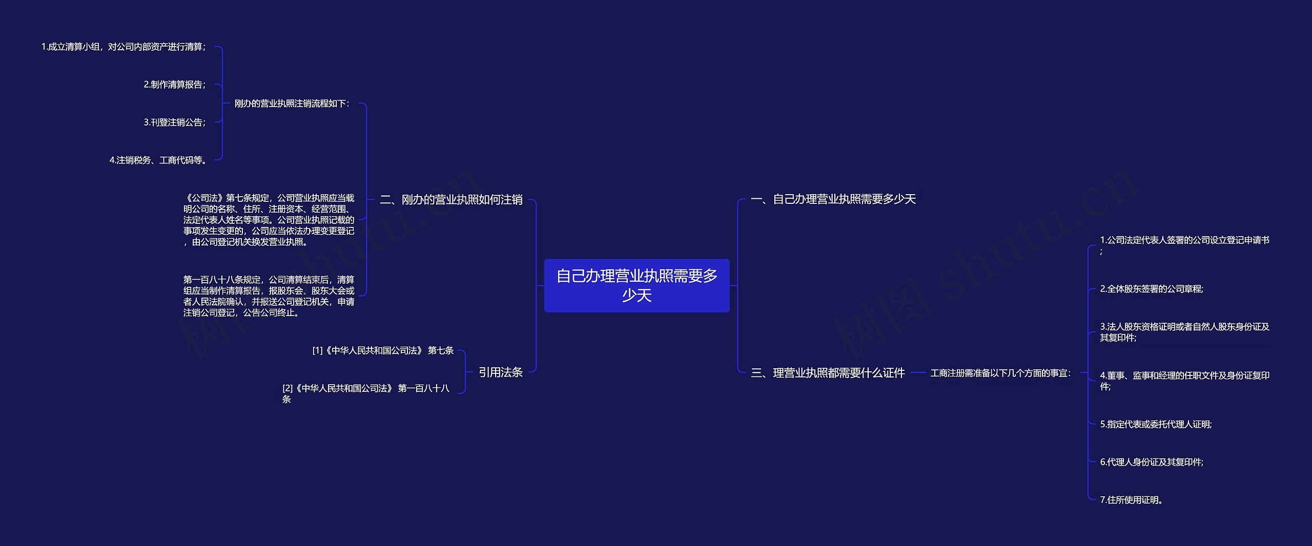 自己办理营业执照需要多少天思维导图