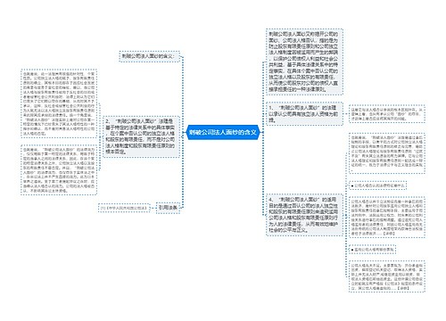 刺破公司法人面纱的含义