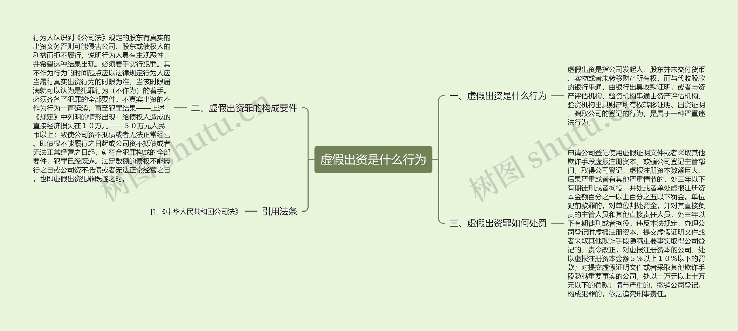 虚假出资是什么行为思维导图