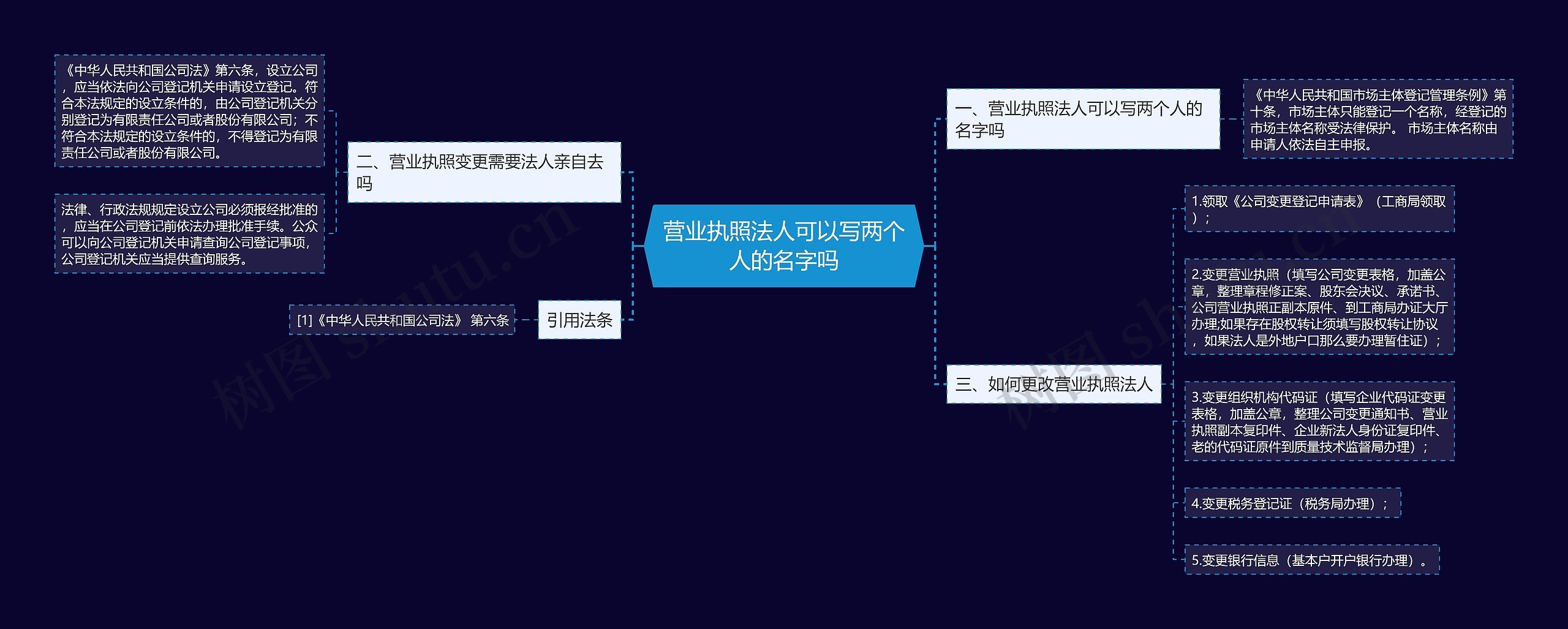 营业执照法人可以写两个人的名字吗思维导图