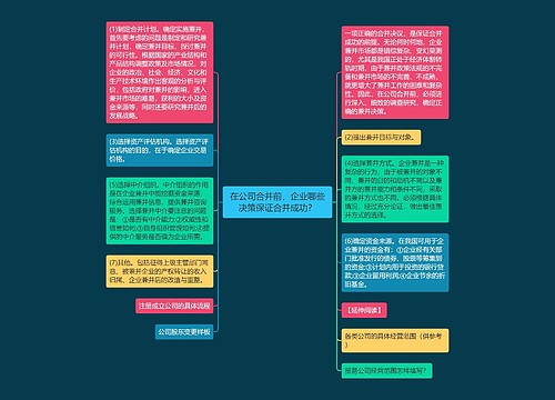 在公司合并前，企业哪些决策保证合并成功？