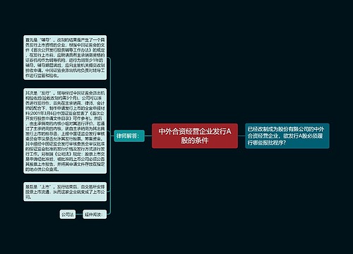 中外合资经营企业发行A股的条件