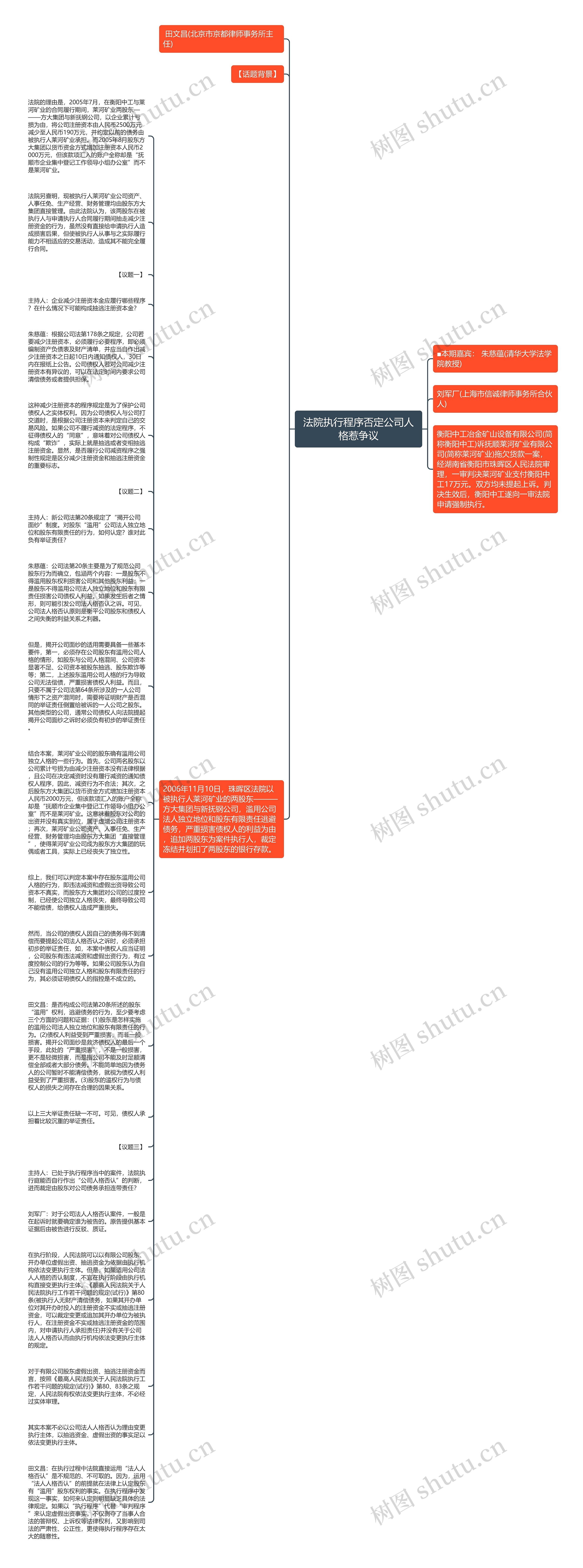 法院执行程序否定公司人格惹争议思维导图