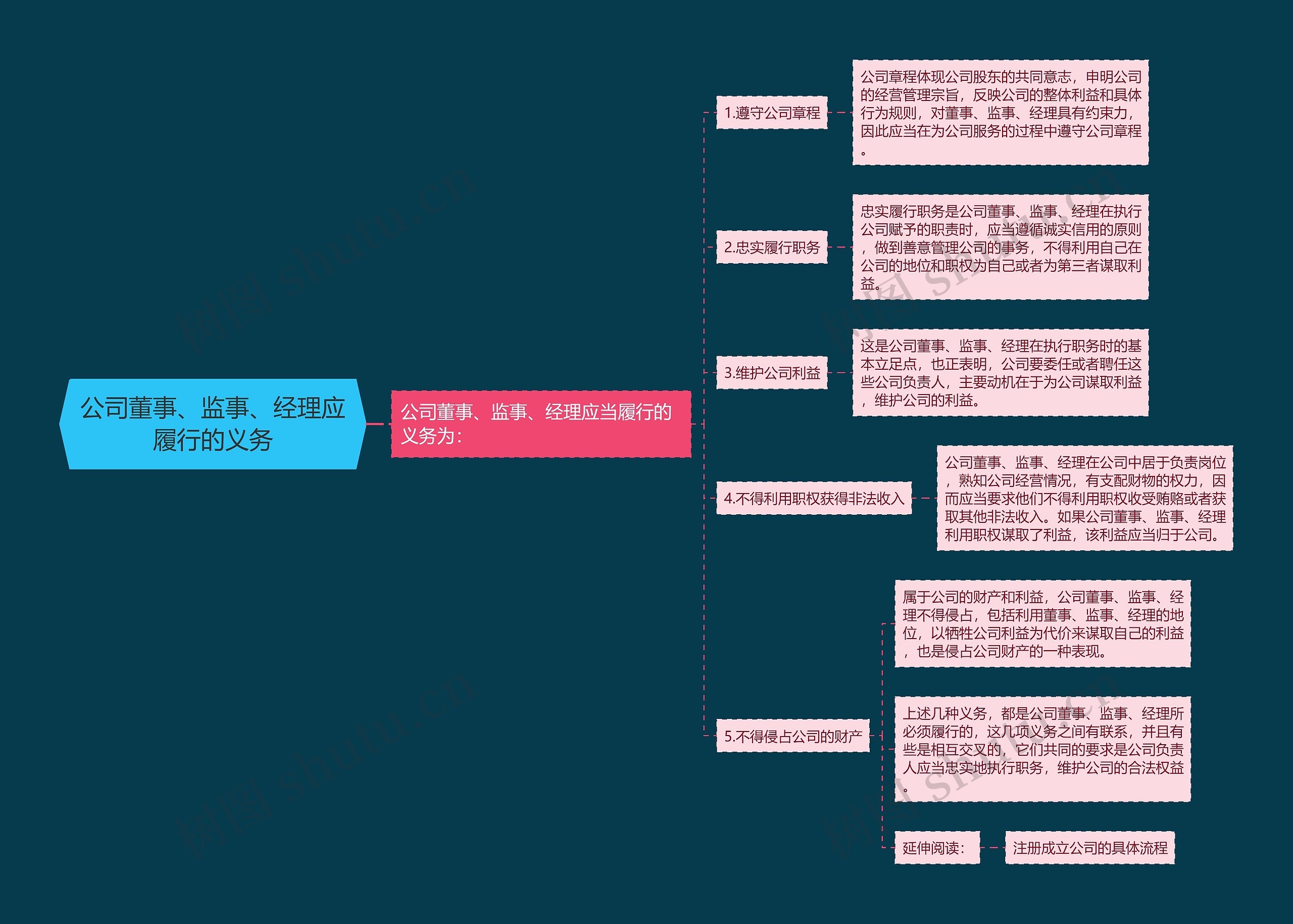 公司董事、监事、经理应履行的义务思维导图