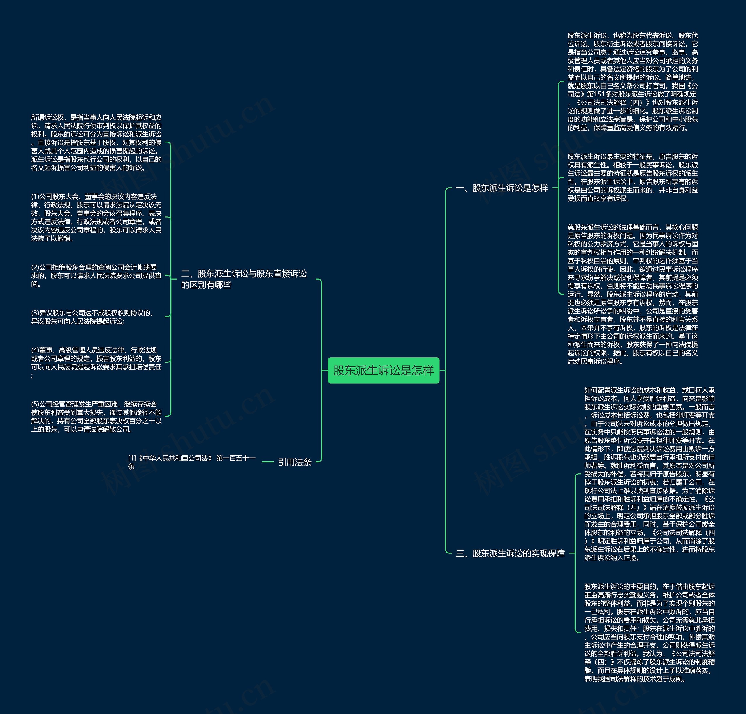 股东派生诉讼是怎样思维导图