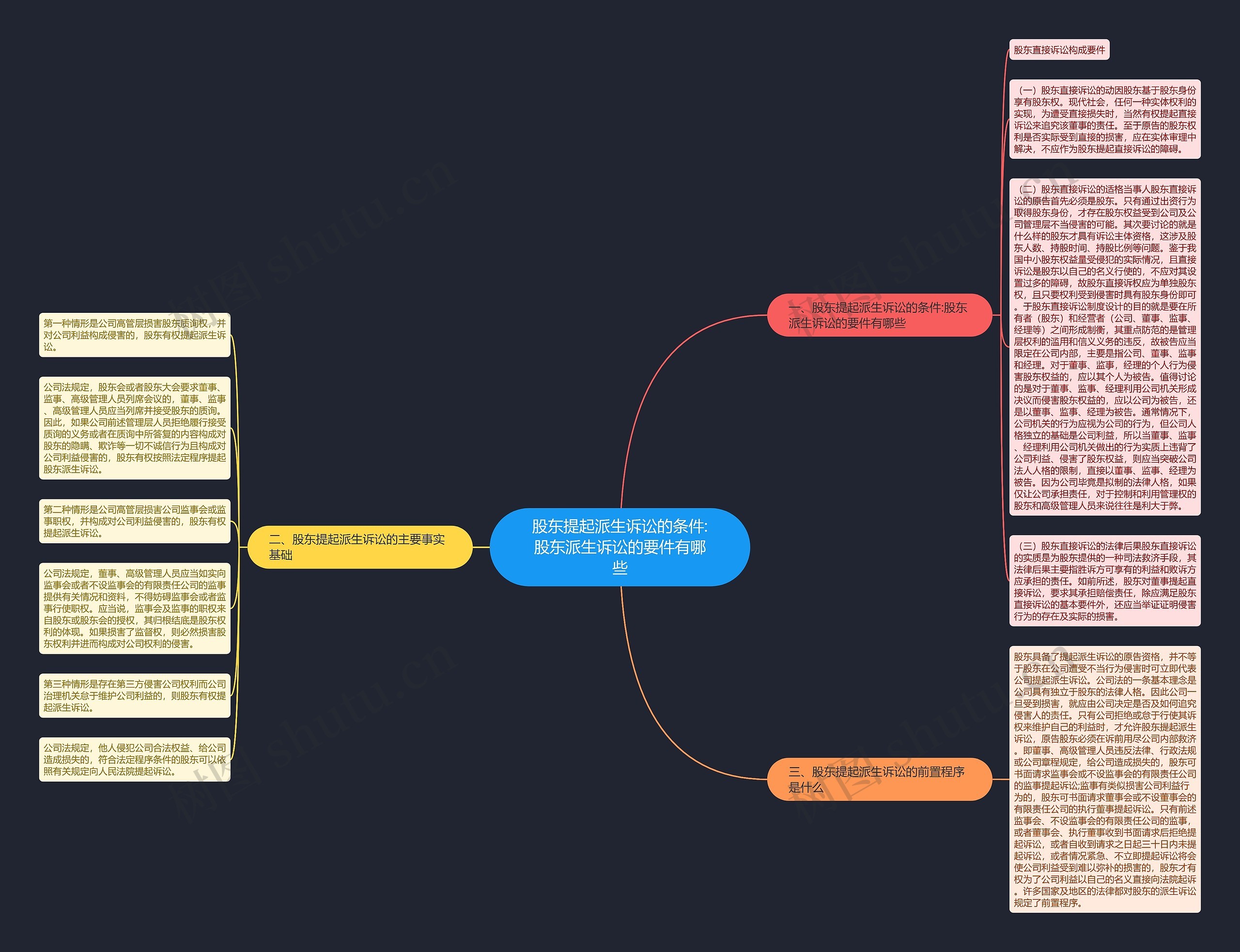 股东提起派生诉讼的条件:股东派生诉讼的要件有哪些思维导图