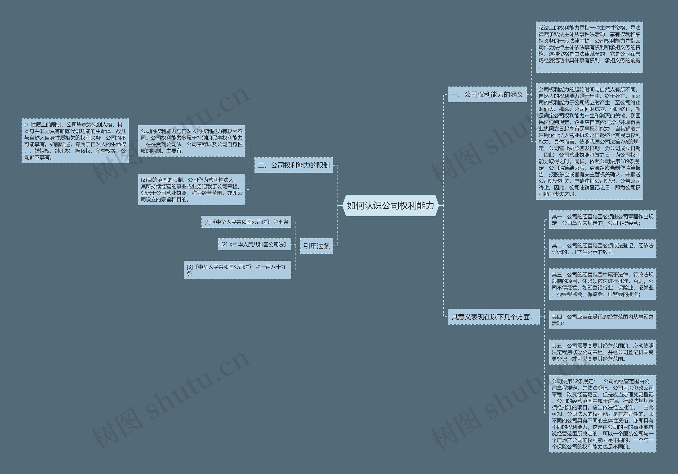 如何认识公司权利能力思维导图