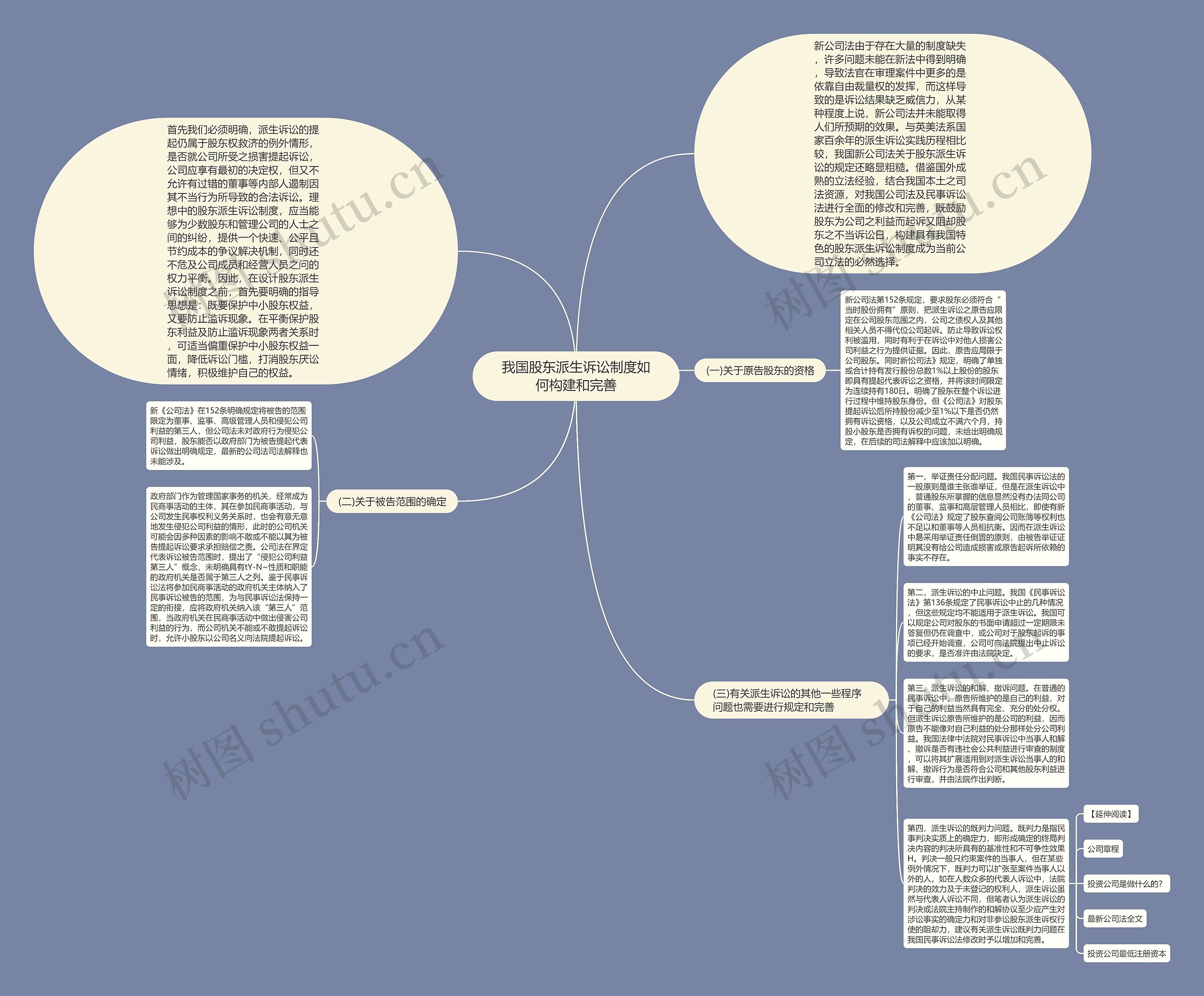 我国股东派生诉讼制度如何构建和完善思维导图
