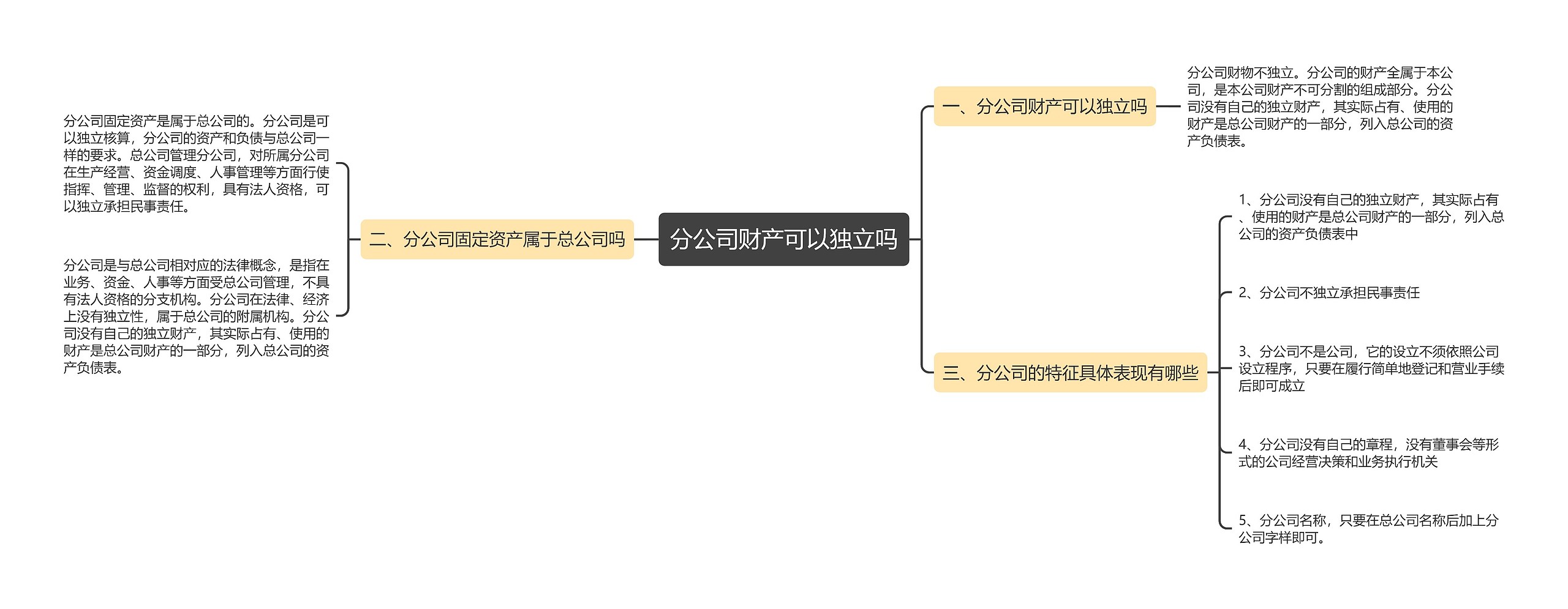 分公司财产可以独立吗思维导图