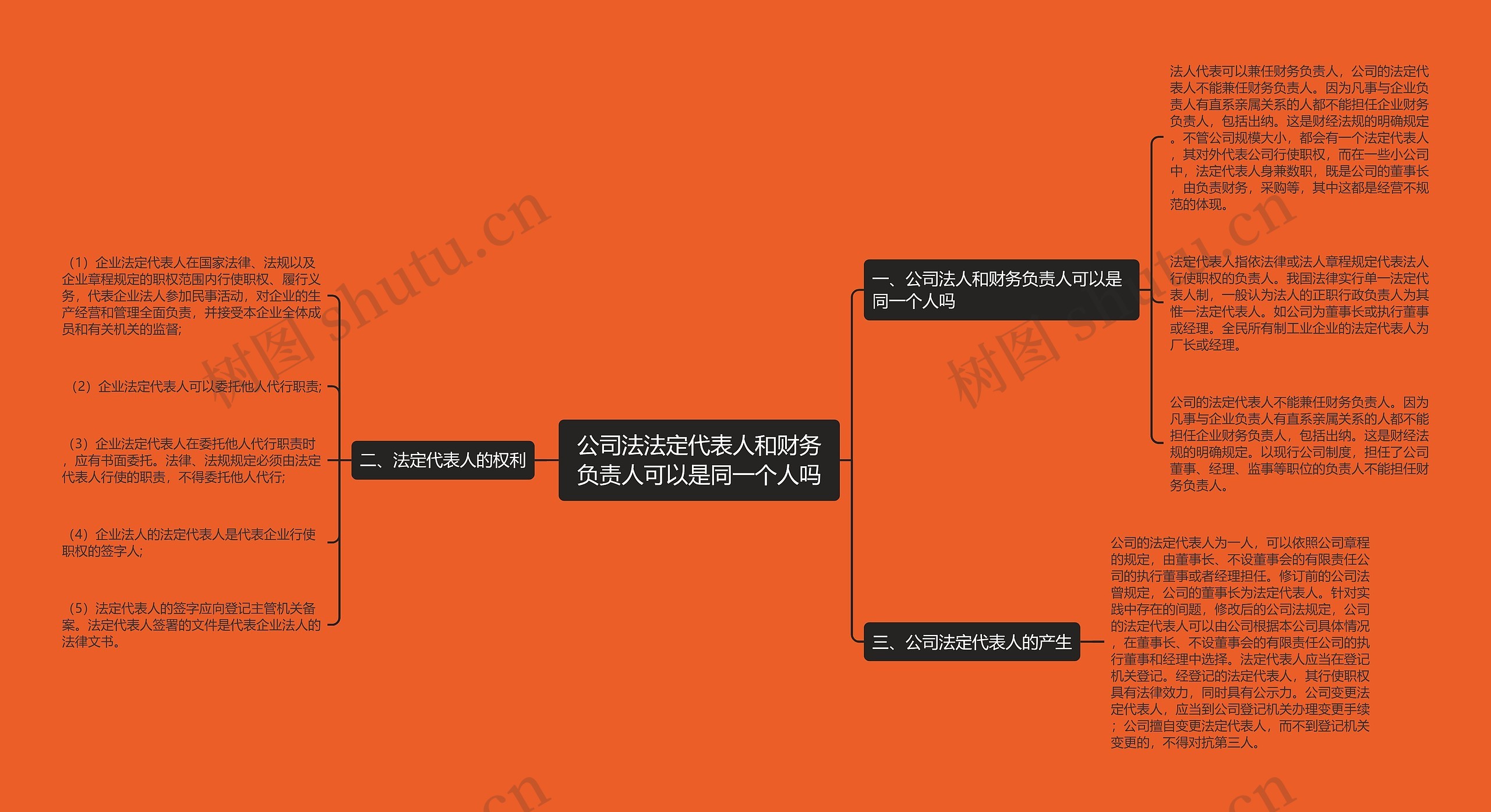 公司法法定代表人和财务负责人可以是同一个人吗思维导图