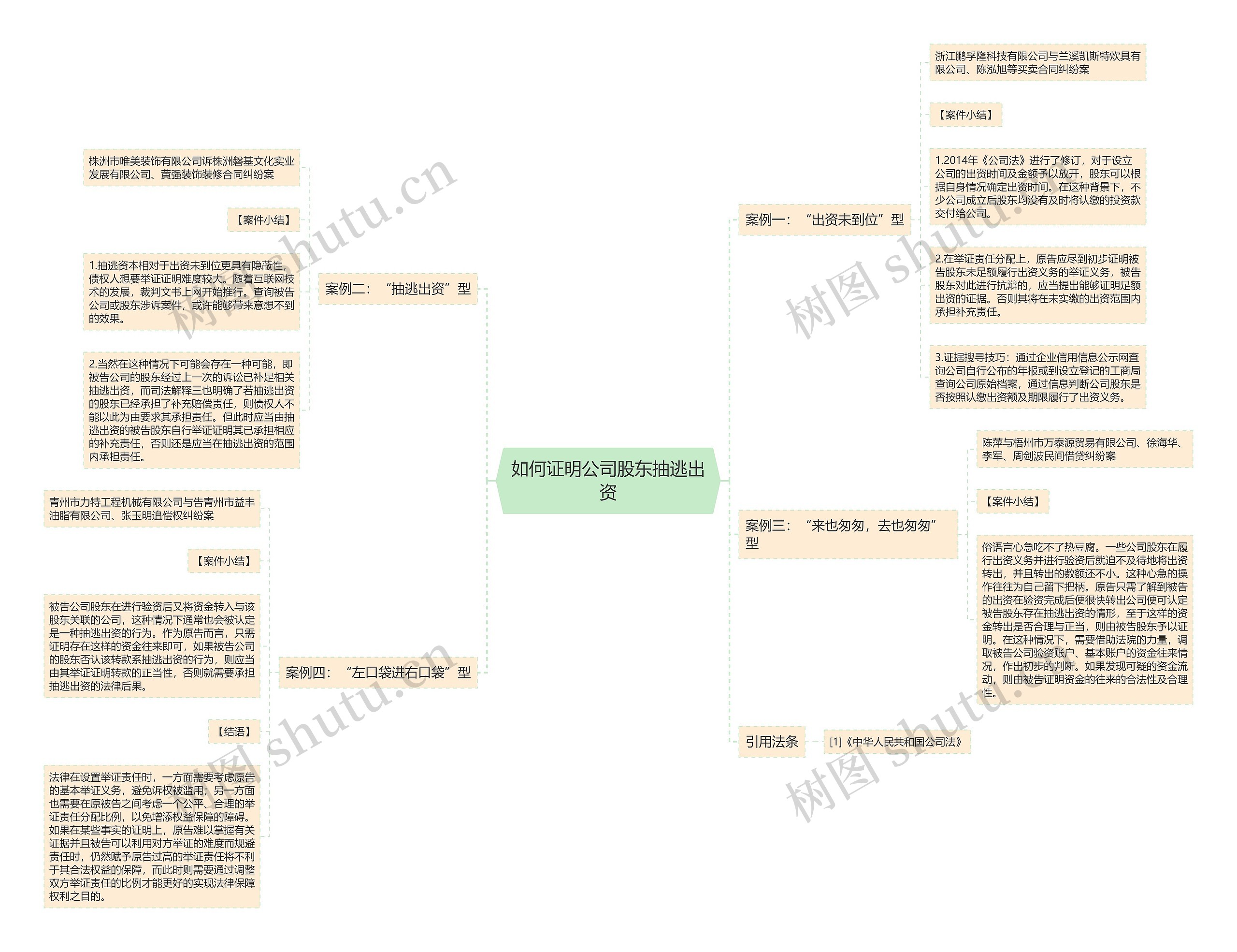 如何证明公司股东抽逃出资思维导图