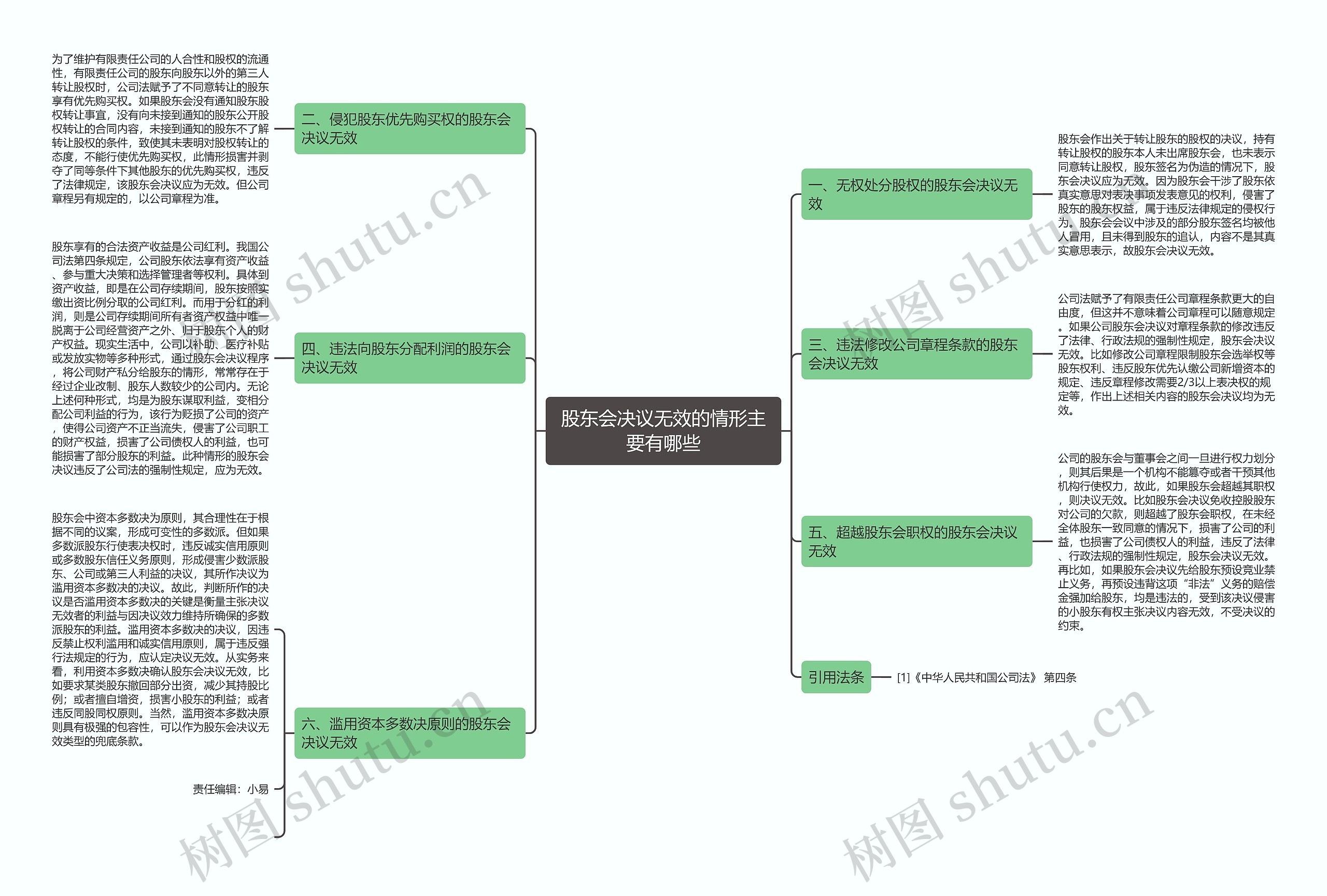 股东会决议无效的情形主要有哪些思维导图