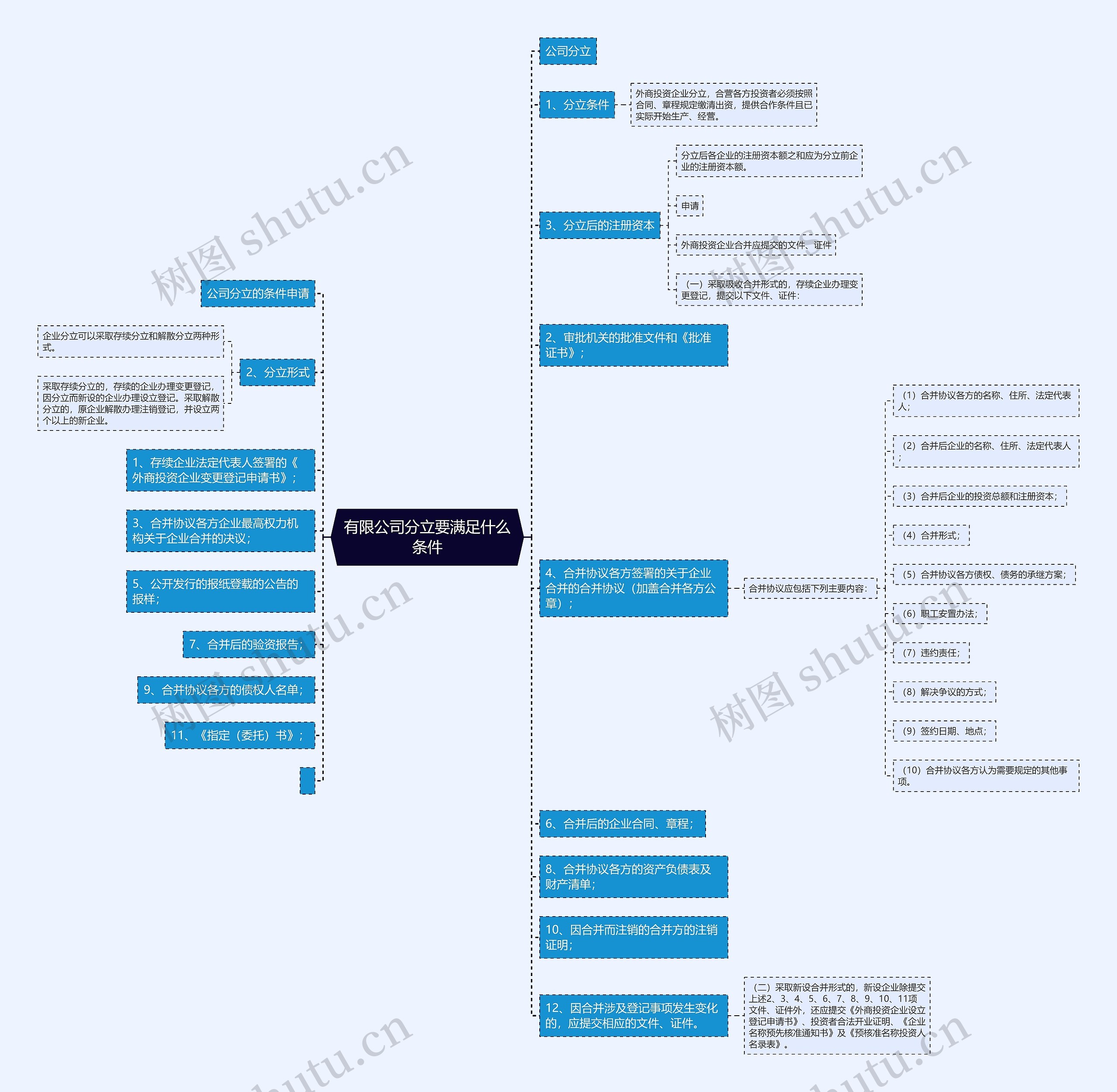有限公司分立要满足什么条件思维导图