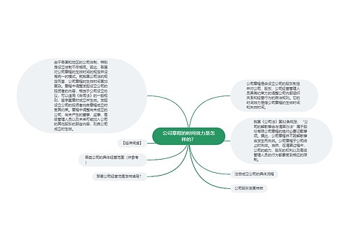 公司章程的时间效力是怎样的？