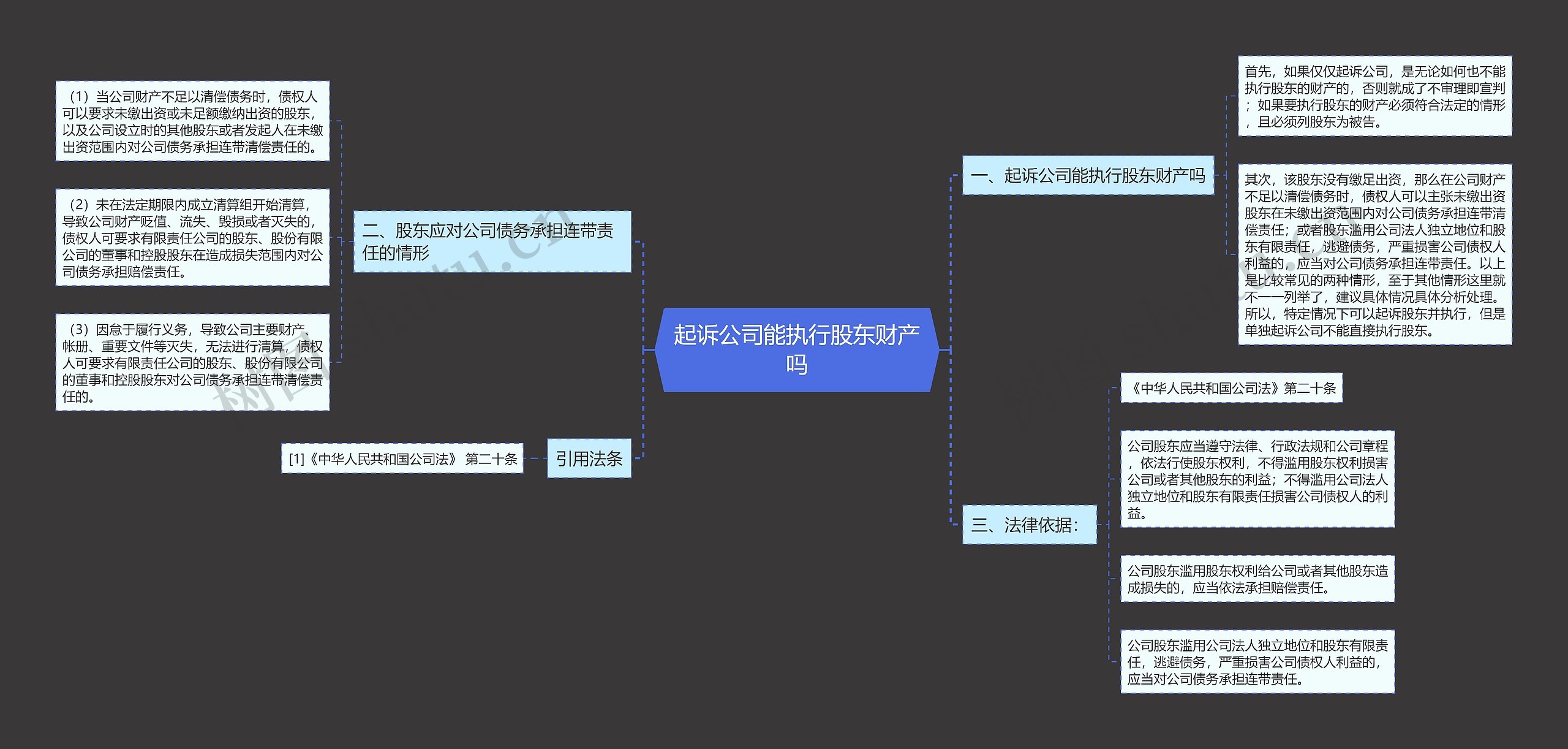 起诉公司能执行股东财产吗思维导图