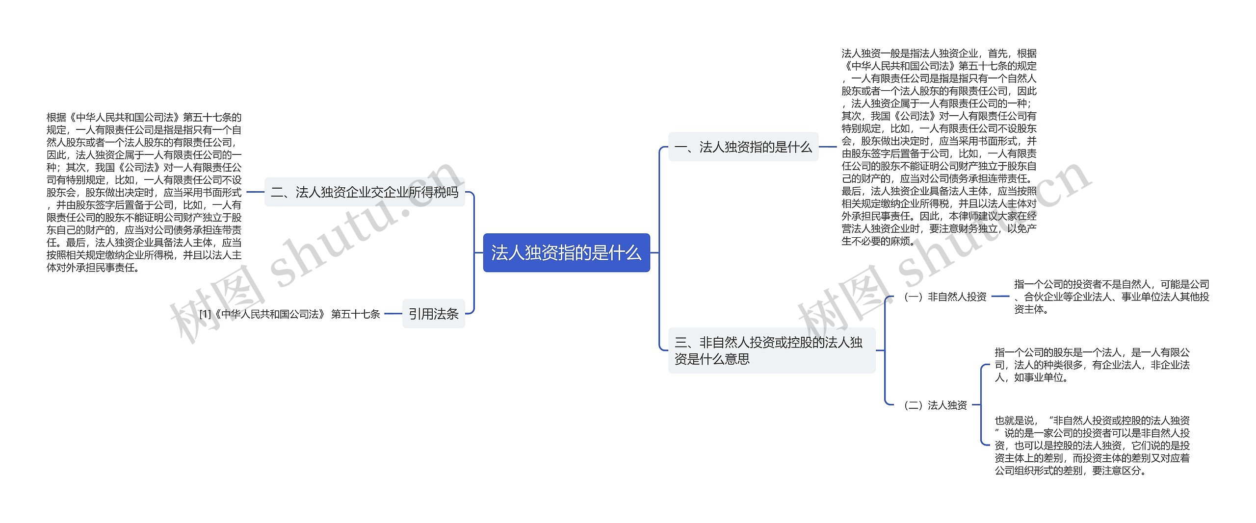 法人独资指的是什么思维导图