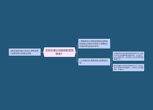 怎样办理公司名称的预先核准？