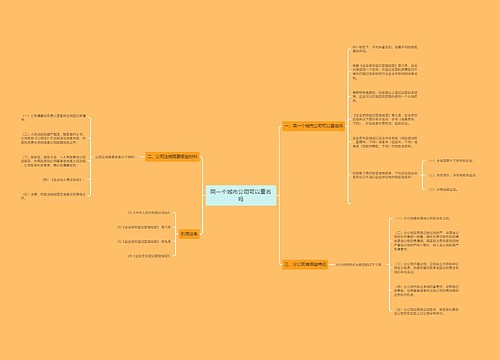 同一个城市公司可以重名吗