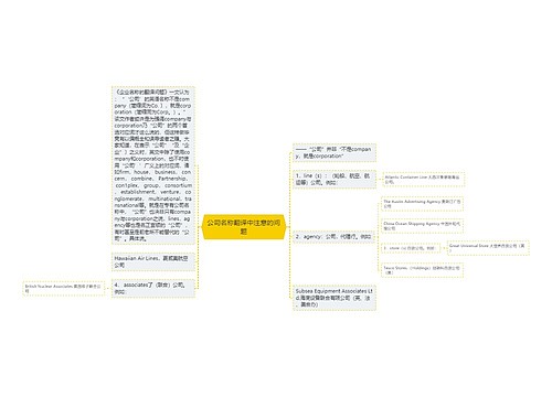 公司名称翻译中注意的问题