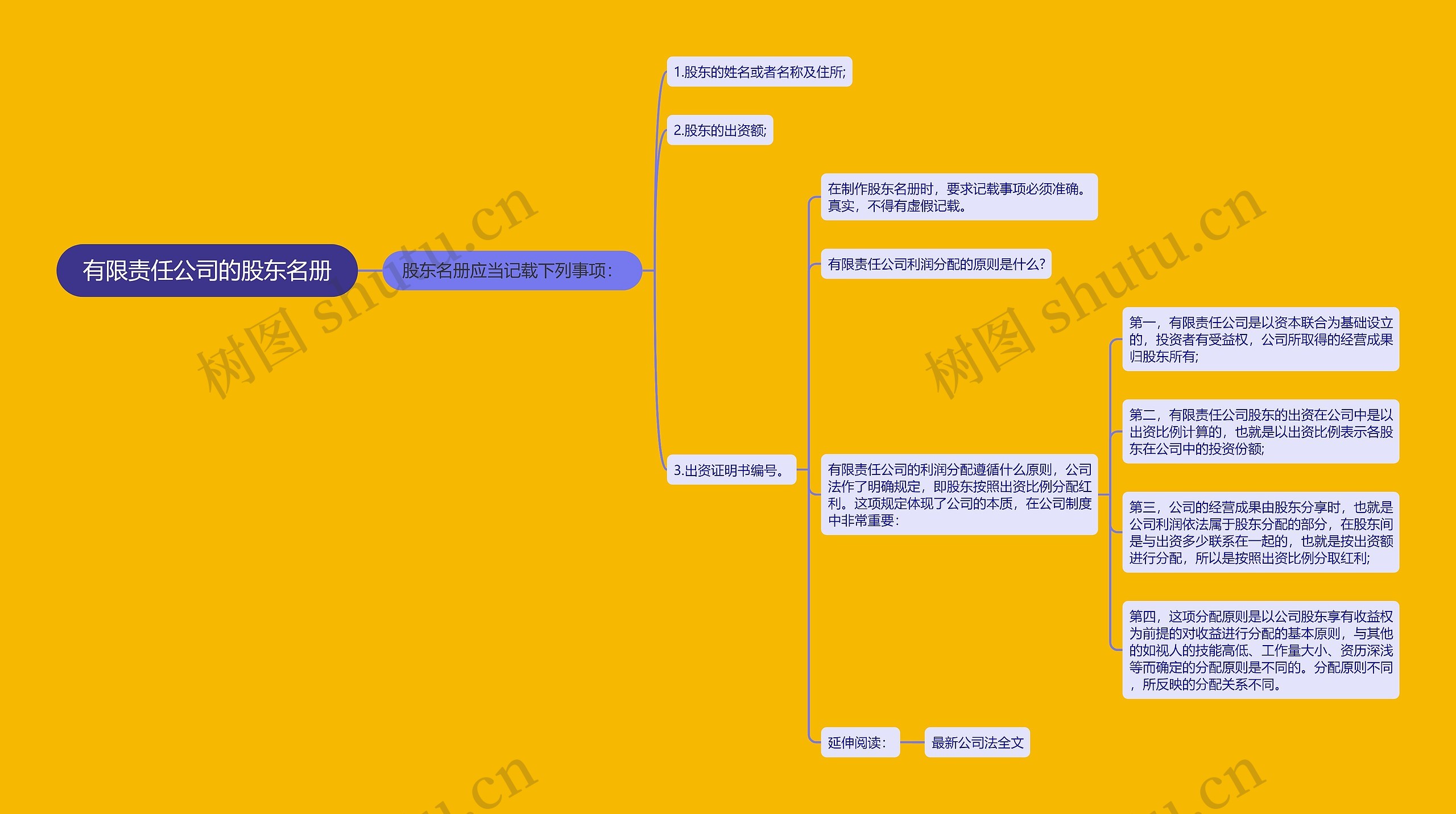 有限责任公司的股东名册思维导图