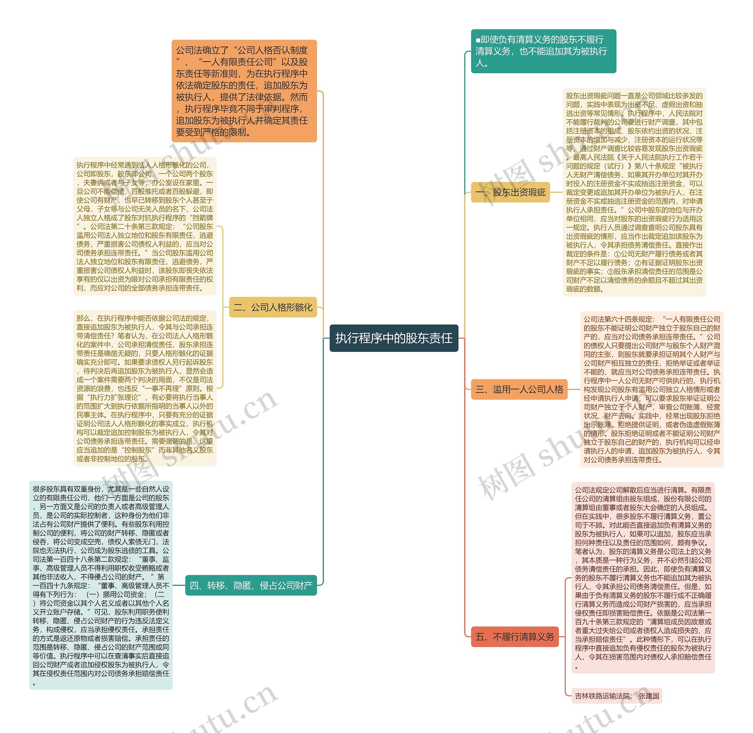 执行程序中的股东责任思维导图