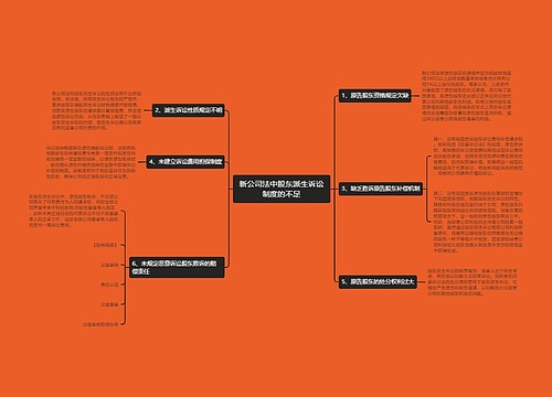 新公司法中股东派生诉讼制度的不足