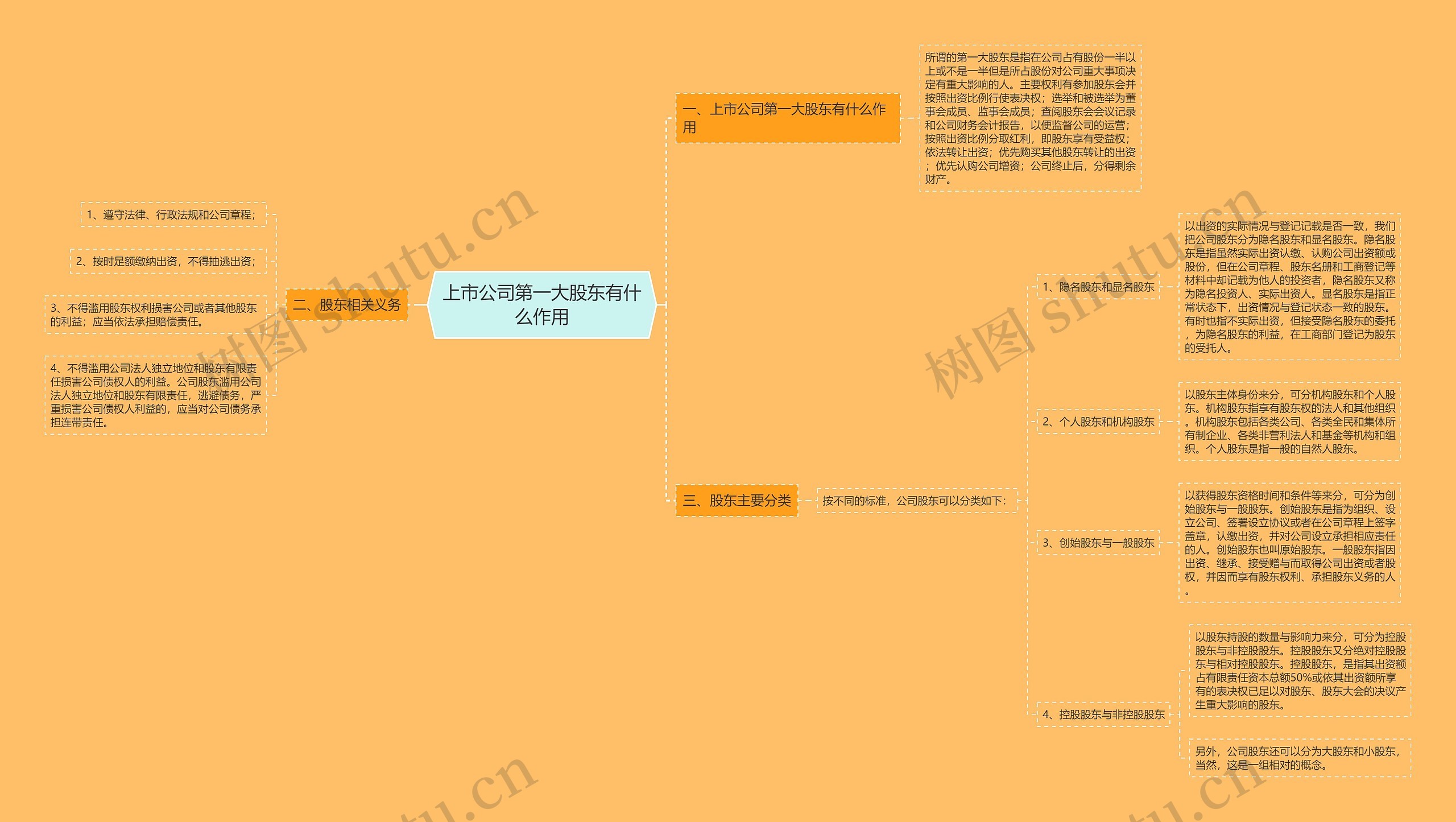 上市公司第一大股东有什么作用思维导图