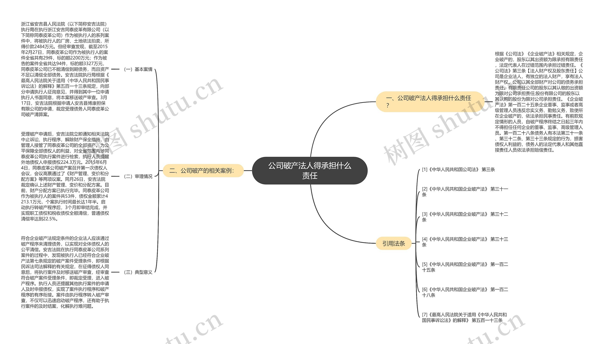 公司破产法人得承担什么责任思维导图