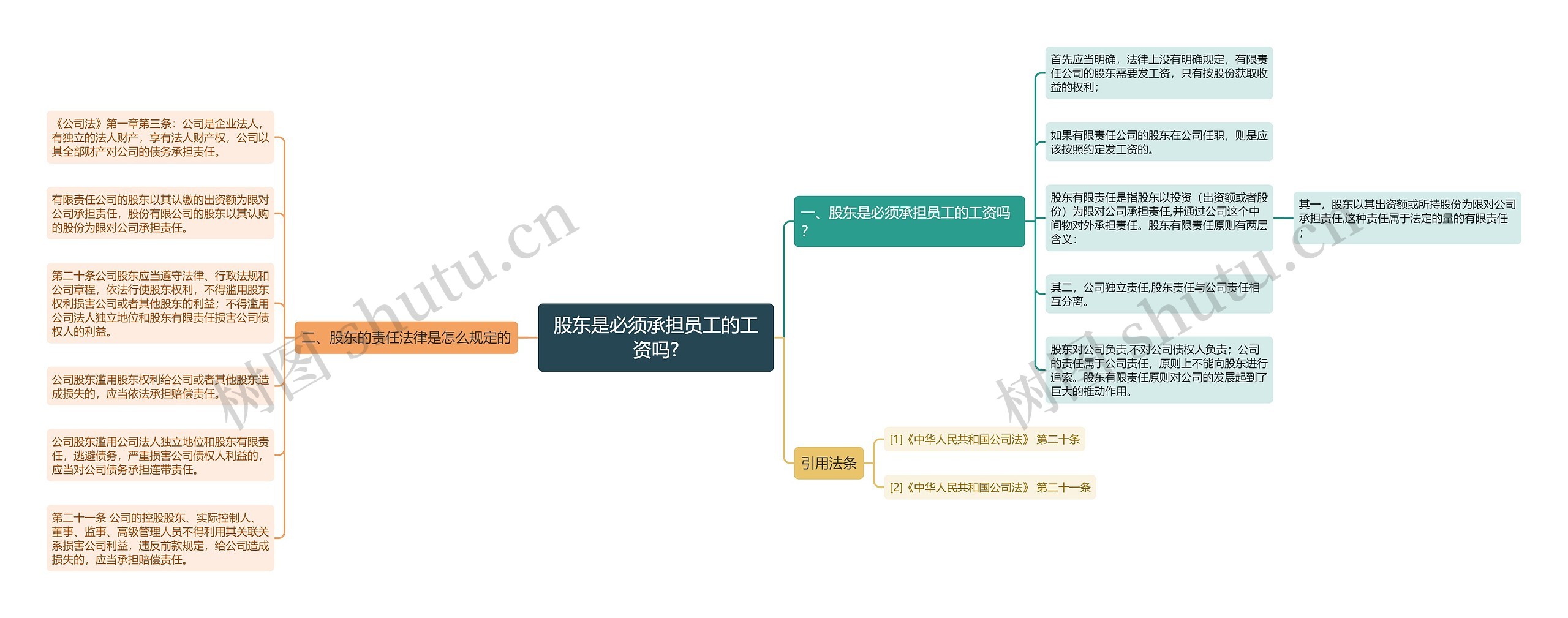 股东是必须承担员工的工资吗?思维导图