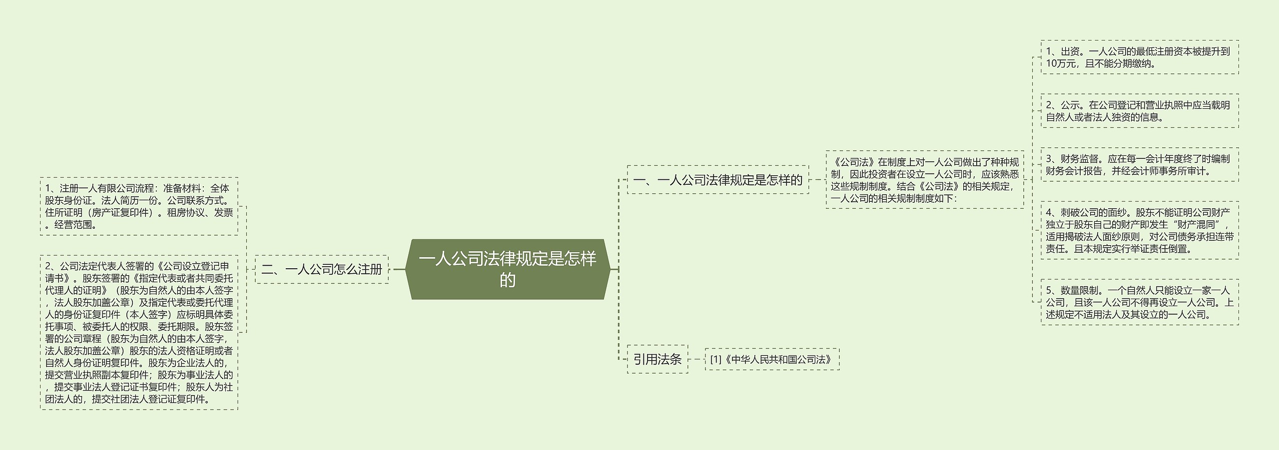 一人公司法律规定是怎样的