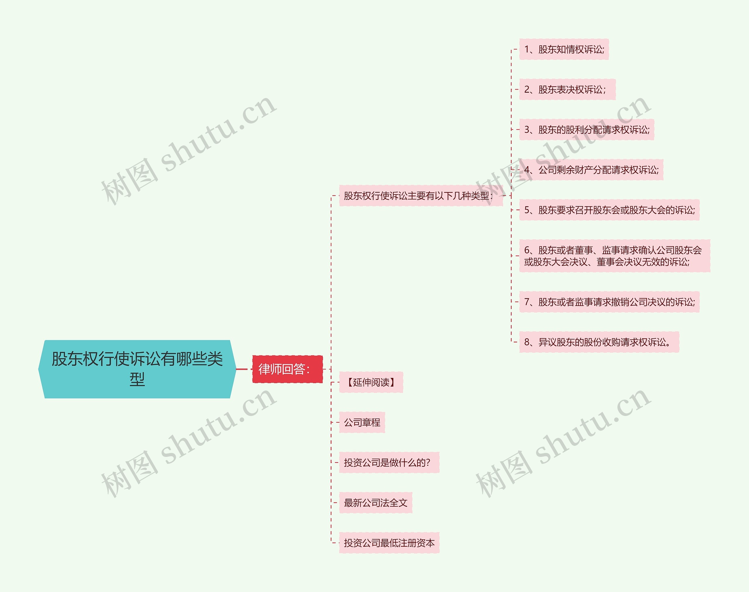 股东权行使诉讼有哪些类型思维导图