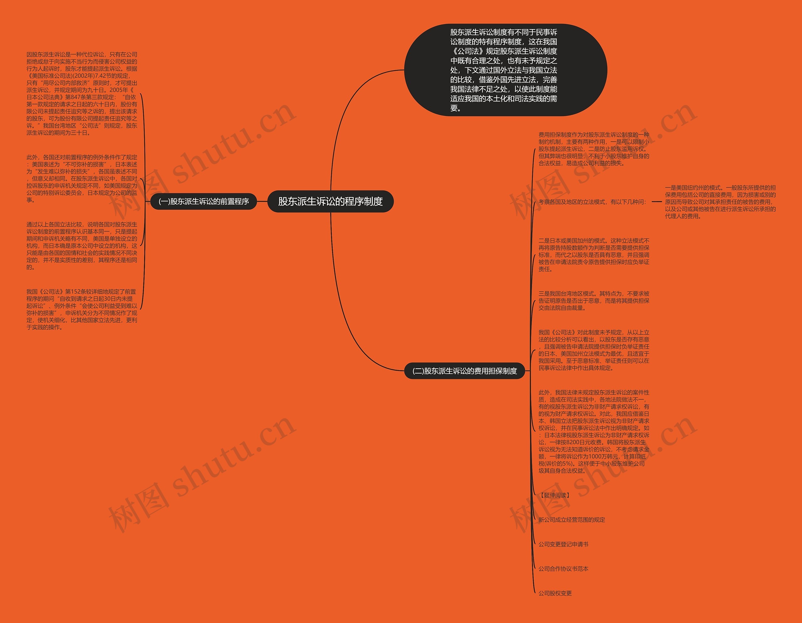 股东派生诉讼的程序制度思维导图