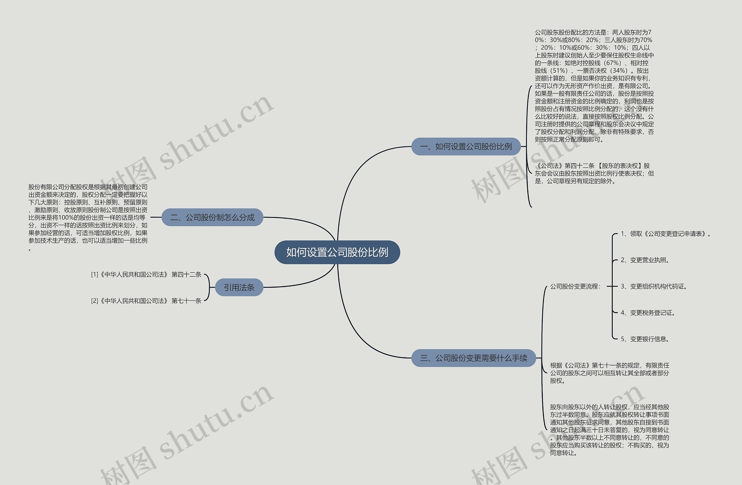 如何设置公司股份比例思维导图