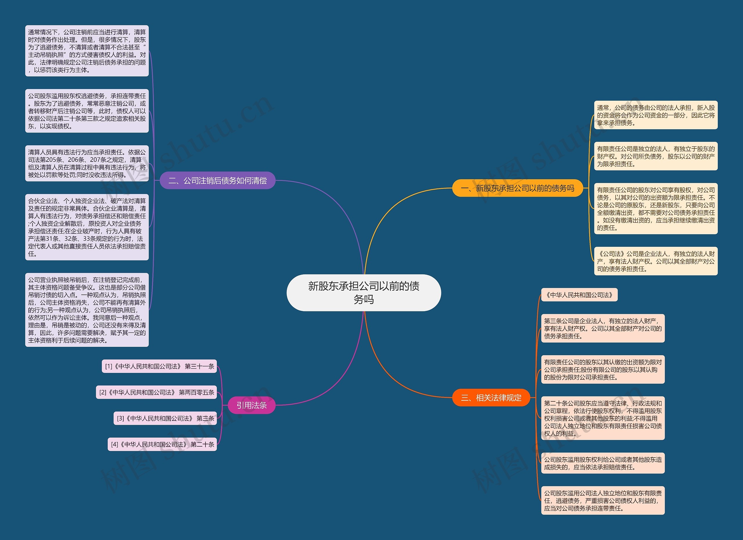 新股东承担公司以前的债务吗思维导图