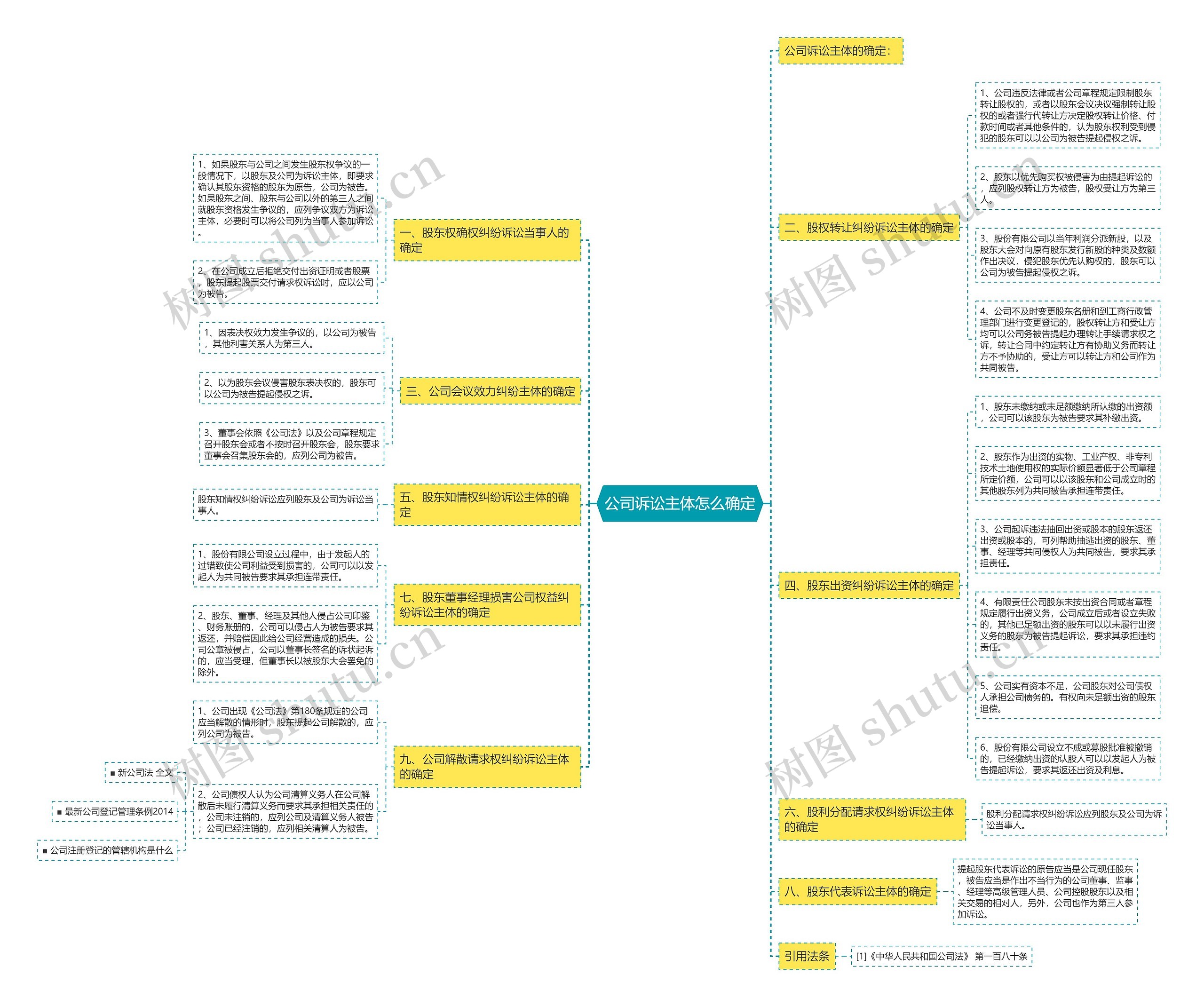 公司诉讼主体怎么确定思维导图