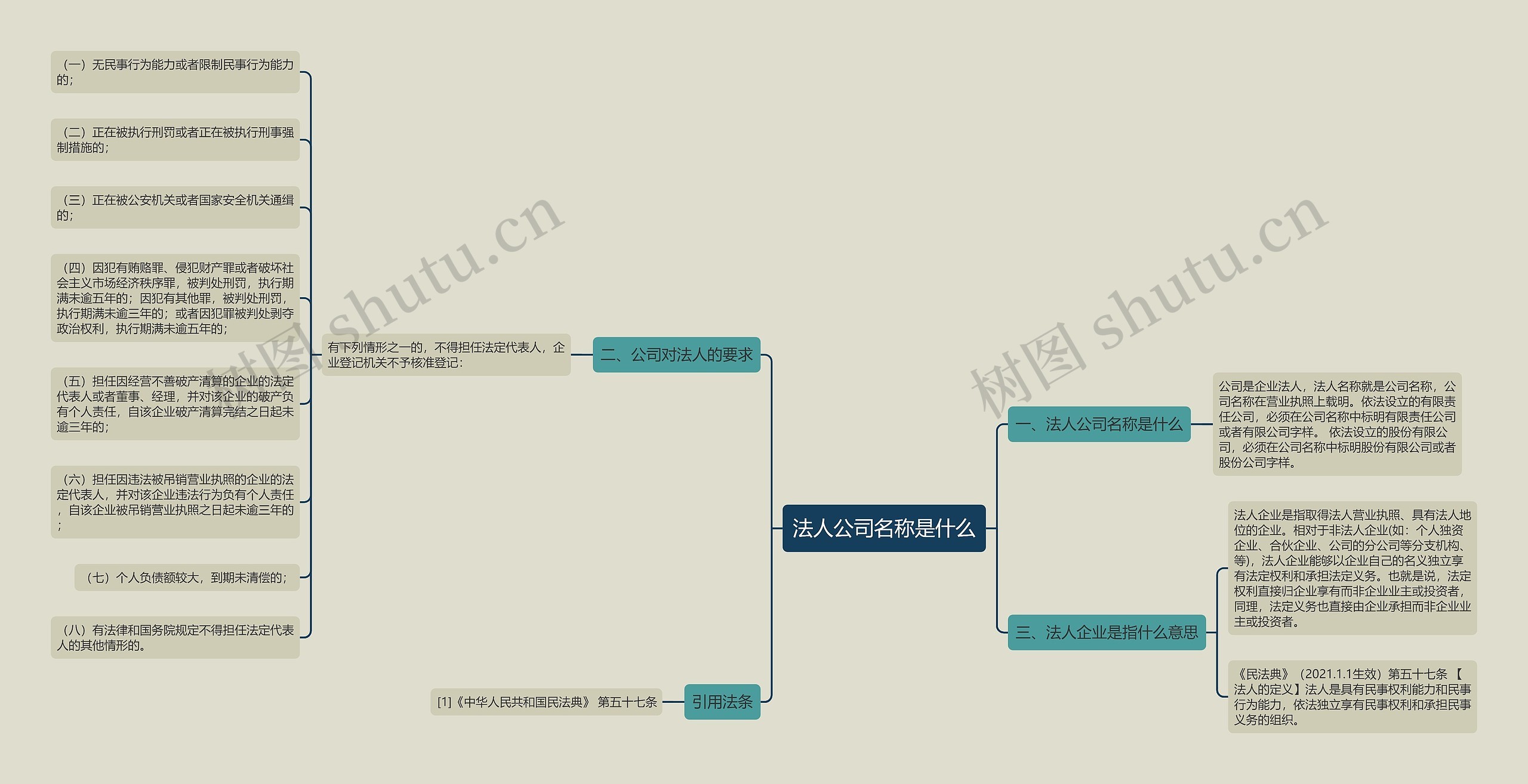 法人公司名称是什么思维导图