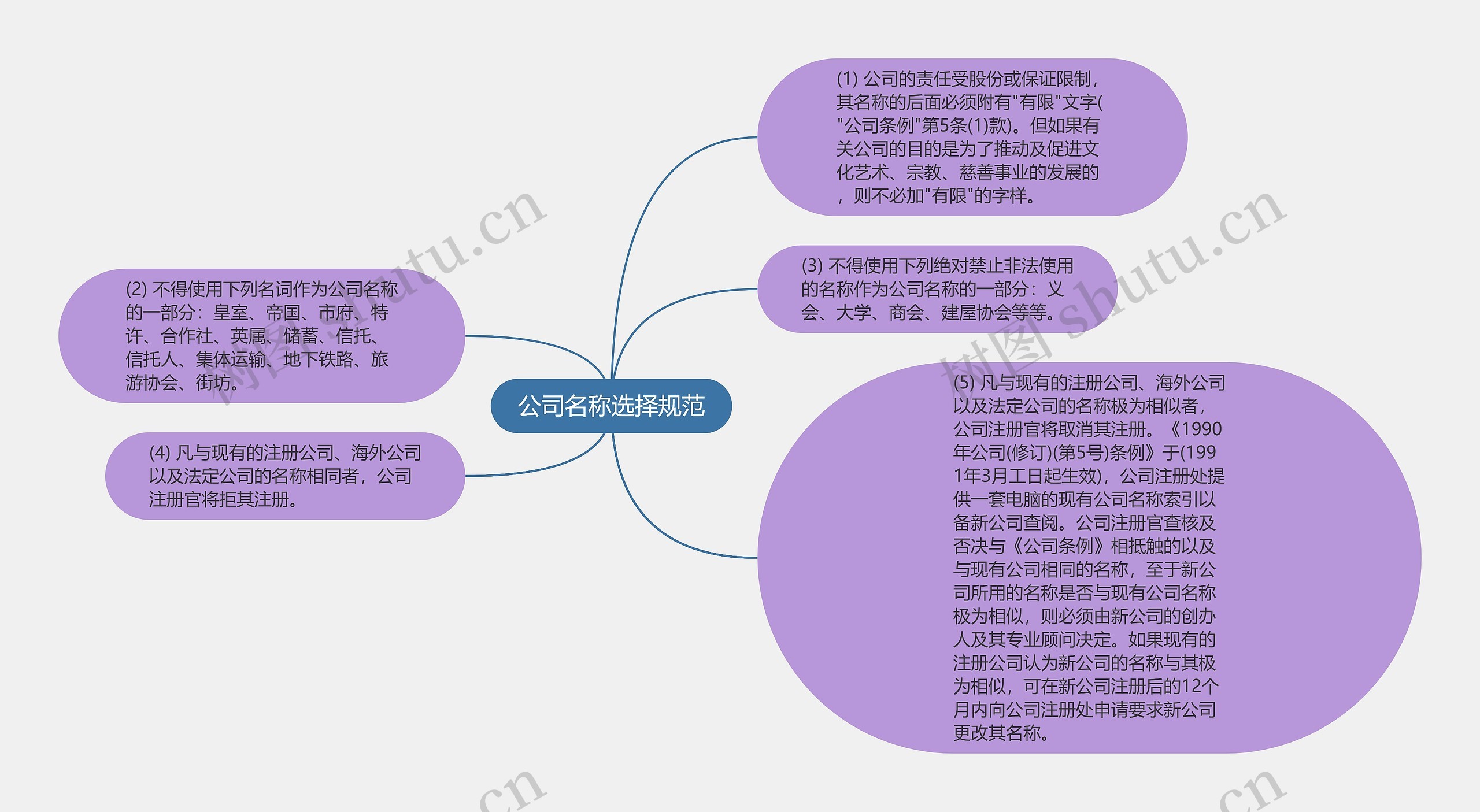 公司名称选择规范思维导图