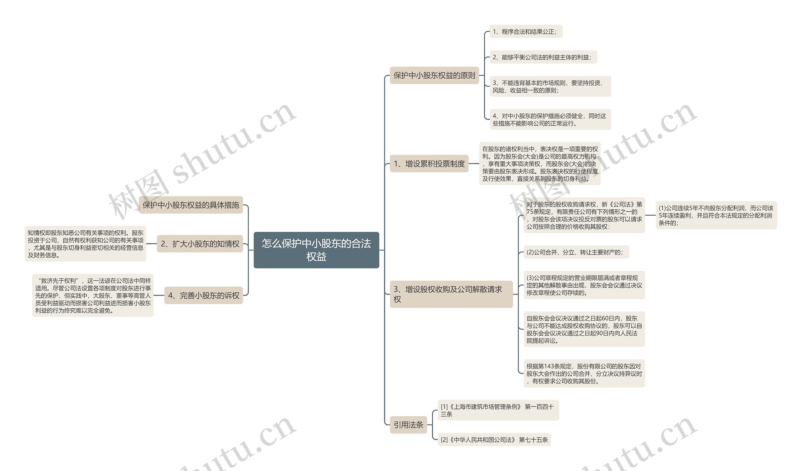 怎么保护中小股东的合法权益思维导图
