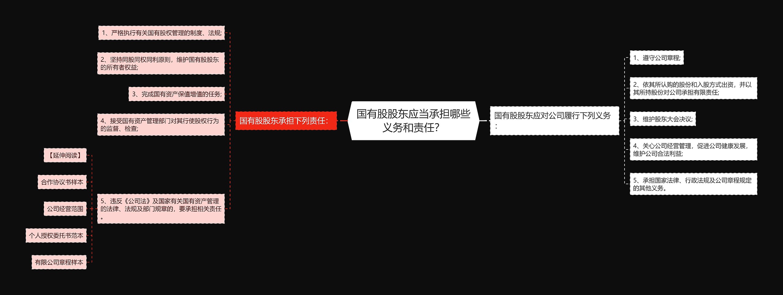 国有股股东应当承担哪些义务和责任？思维导图