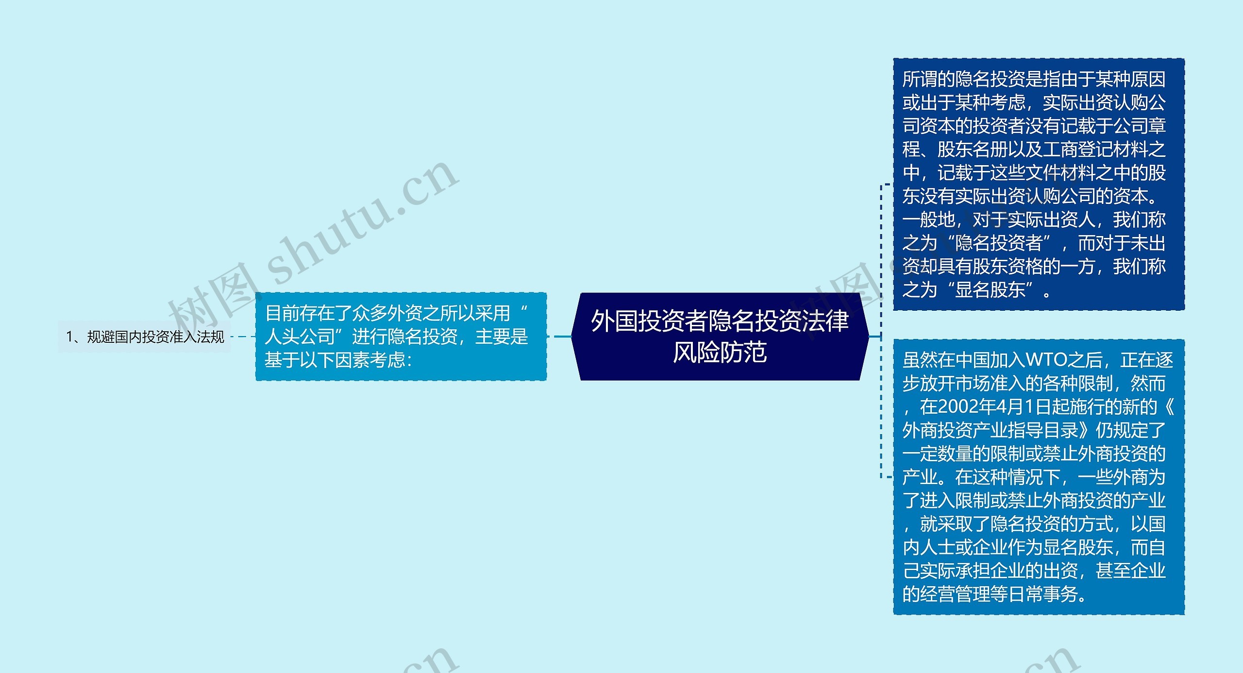 外国投资者隐名投资法律风险防范思维导图