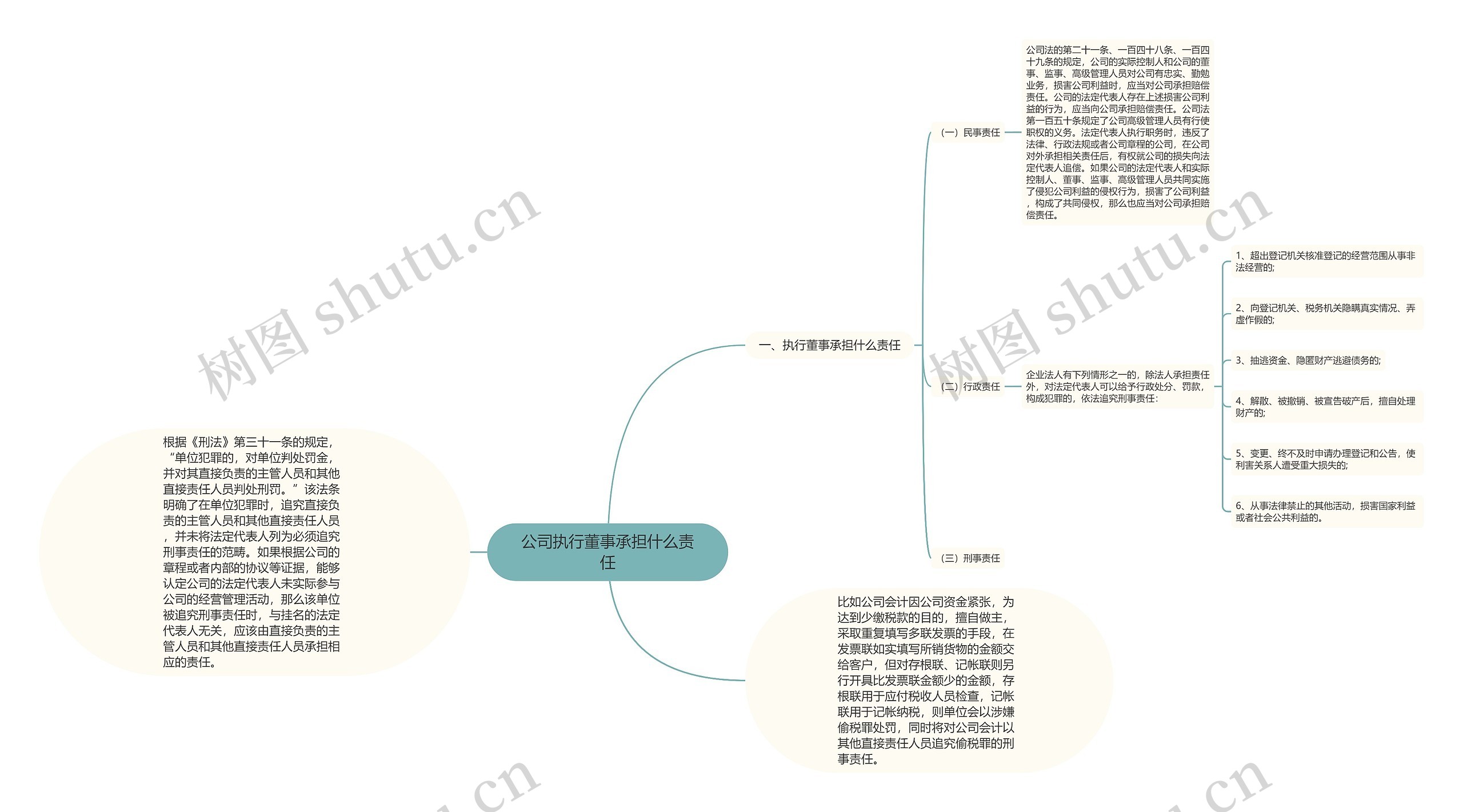 公司执行董事承担什么责任思维导图