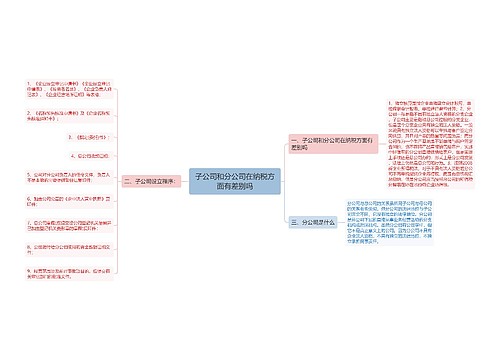 子公司和分公司在纳税方面有差别吗