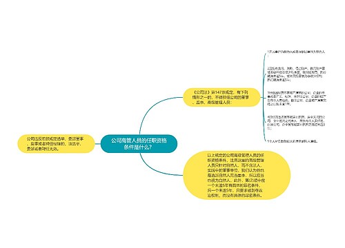 公司高管人员的任职资格条件是什么？