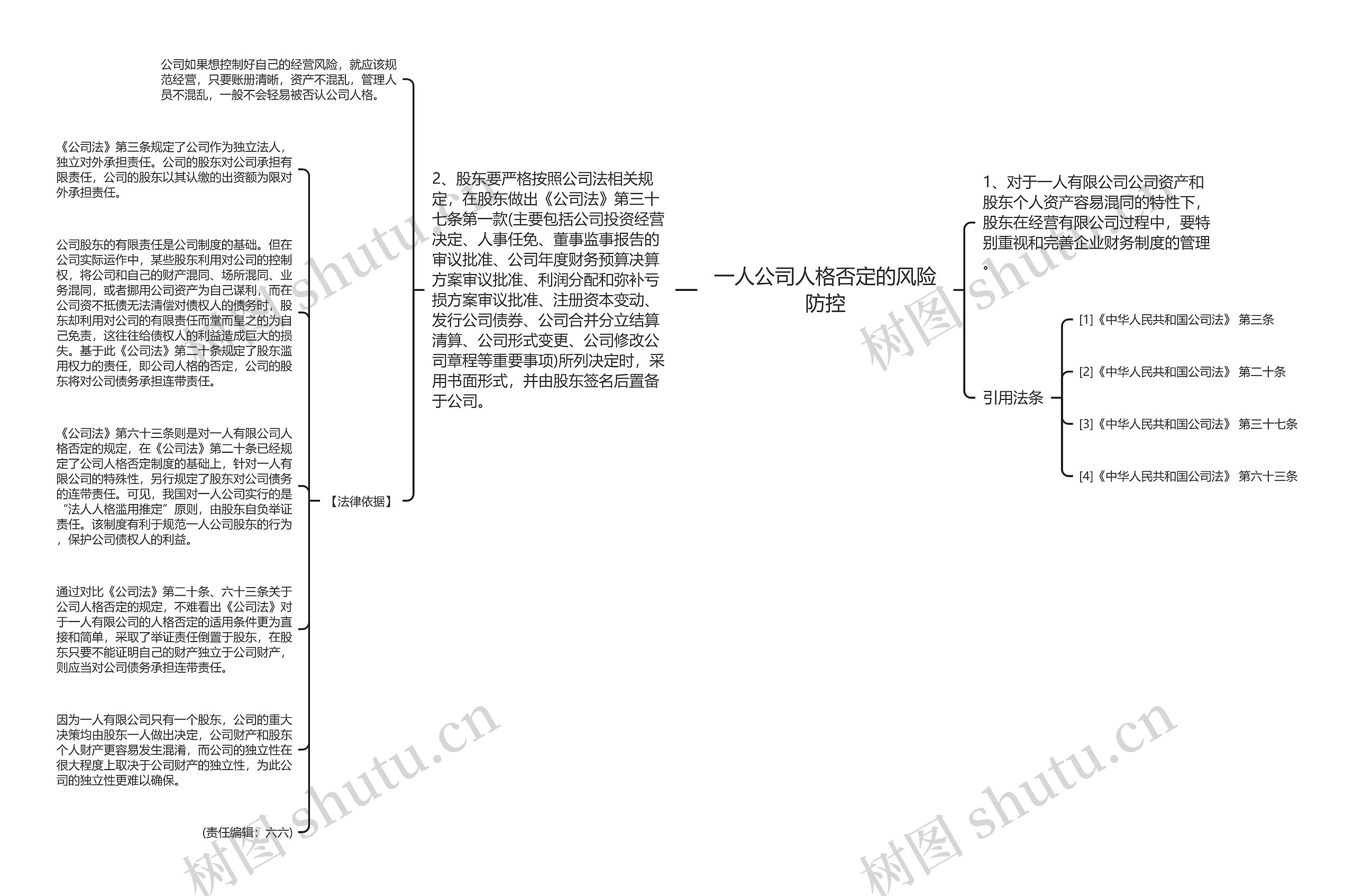 一人公司人格否定的风险防控思维导图