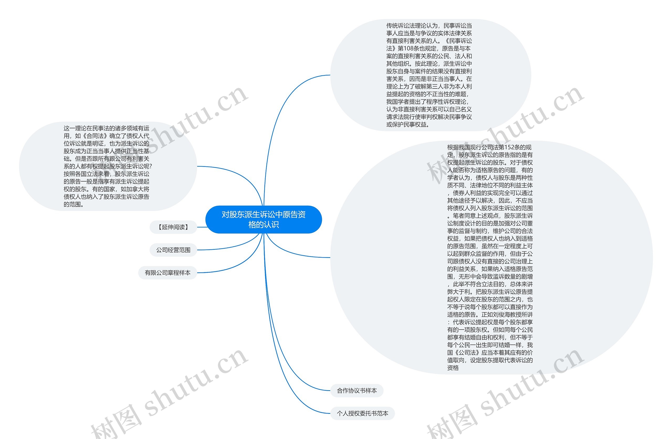 对股东派生诉讼中原告资格的认识思维导图