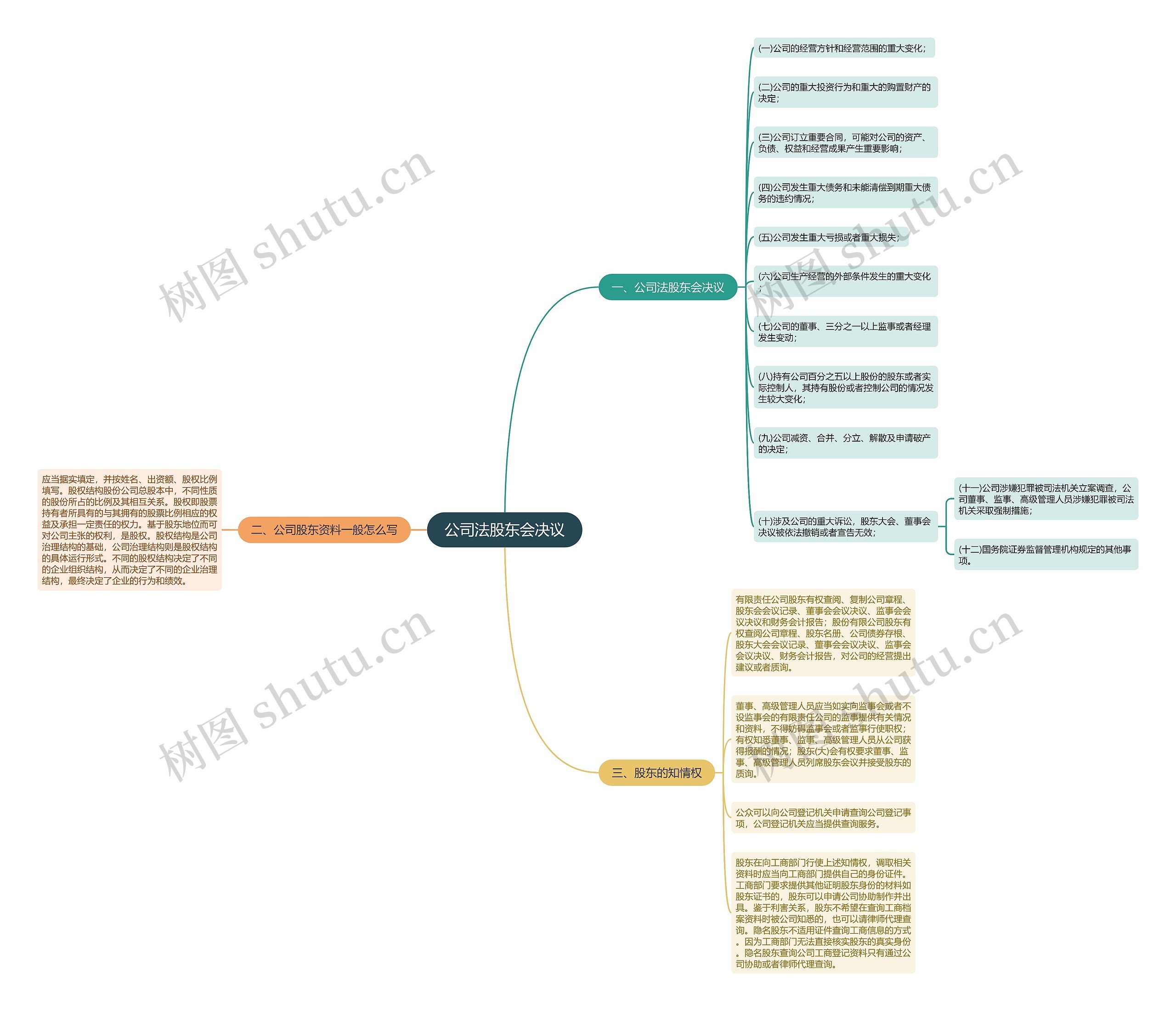 公司法股东会决议思维导图