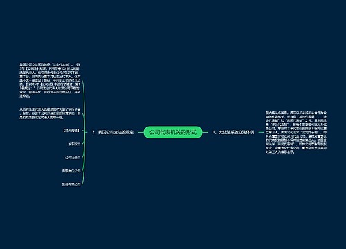 公司代表机关的形式