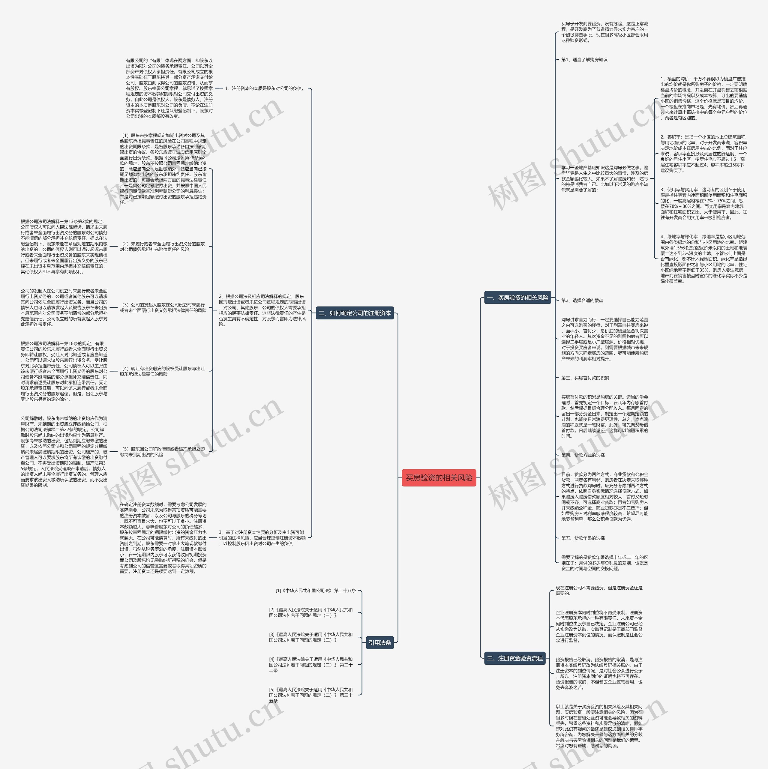 买房验资的相关风险思维导图