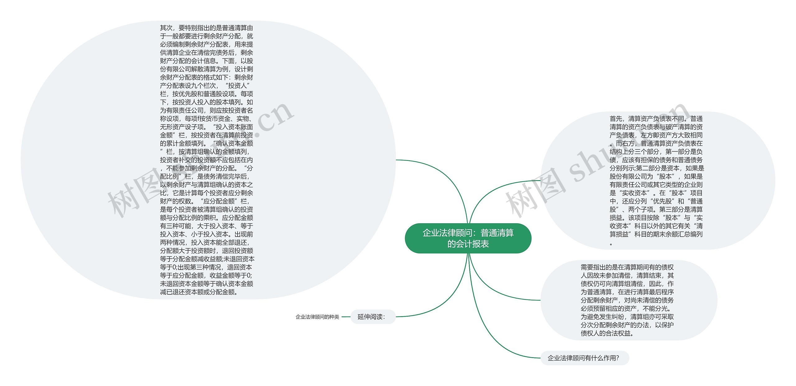 企业法律顾问：普通清算的会计报表思维导图