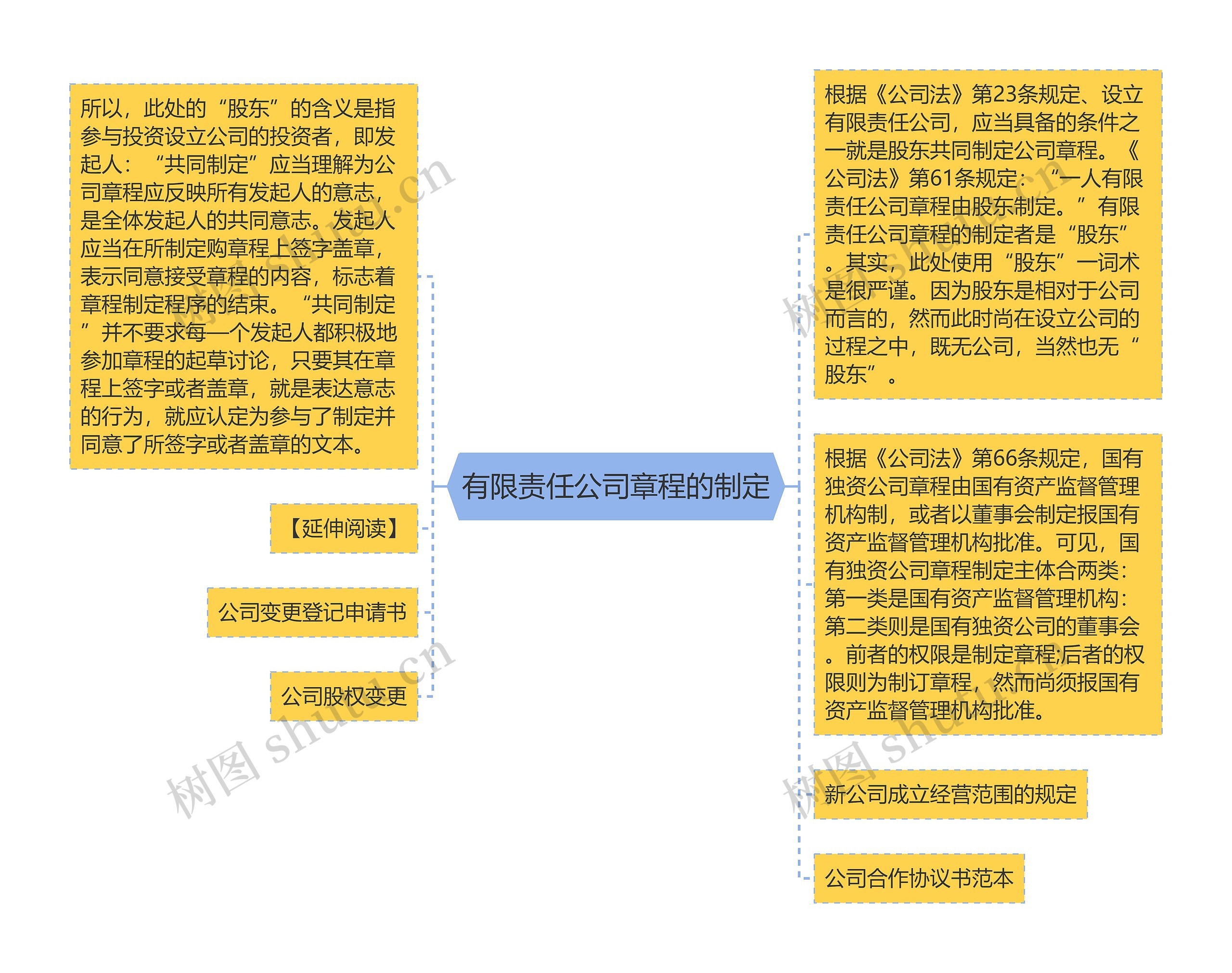 有限责任公司章程的制定思维导图